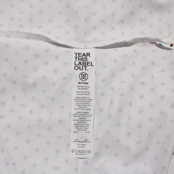 G/Fore NWT Short Sleeve Golf Polo Shirt Size L in White / Multi Floral Print
